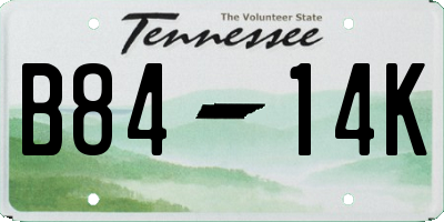 TN license plate B8414K