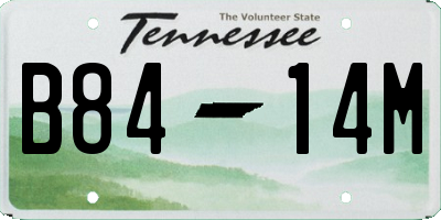 TN license plate B8414M