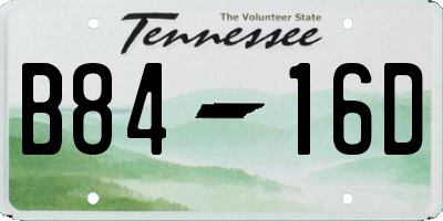 TN license plate B8416D