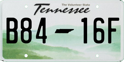TN license plate B8416F
