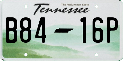 TN license plate B8416P