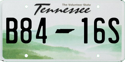 TN license plate B8416S
