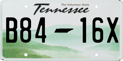 TN license plate B8416X