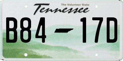 TN license plate B8417D