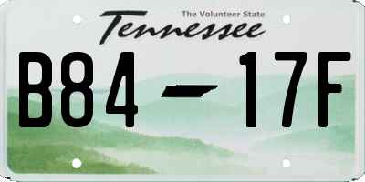 TN license plate B8417F