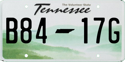 TN license plate B8417G