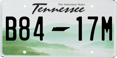 TN license plate B8417M