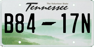 TN license plate B8417N