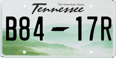 TN license plate B8417R