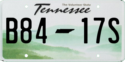 TN license plate B8417S