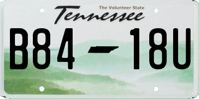 TN license plate B8418U