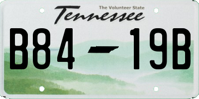TN license plate B8419B