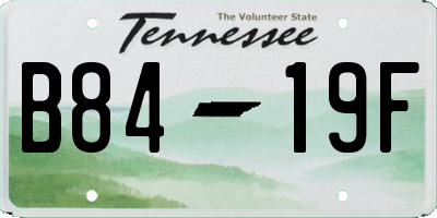 TN license plate B8419F