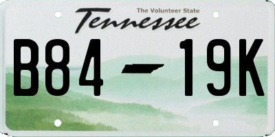 TN license plate B8419K