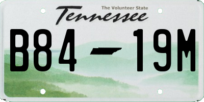 TN license plate B8419M