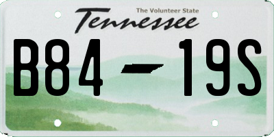 TN license plate B8419S