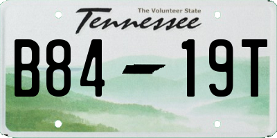 TN license plate B8419T