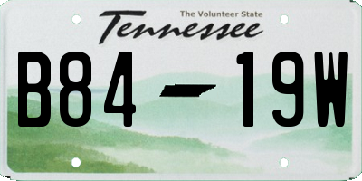 TN license plate B8419W