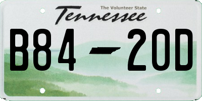 TN license plate B8420D