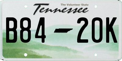 TN license plate B8420K