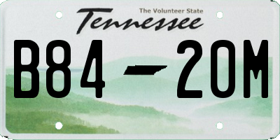 TN license plate B8420M