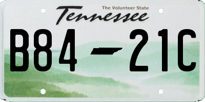 TN license plate B8421C
