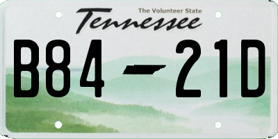 TN license plate B8421D