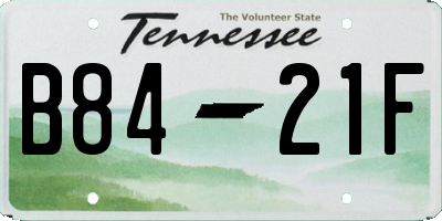 TN license plate B8421F