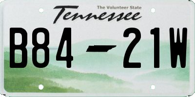 TN license plate B8421W