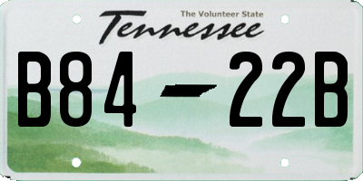 TN license plate B8422B
