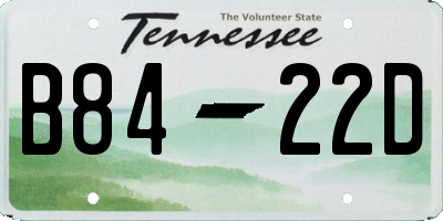 TN license plate B8422D