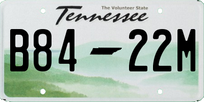 TN license plate B8422M