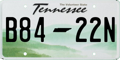 TN license plate B8422N