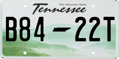 TN license plate B8422T
