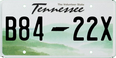 TN license plate B8422X