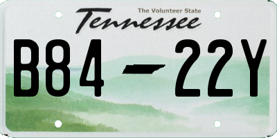 TN license plate B8422Y