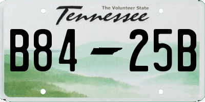 TN license plate B8425B