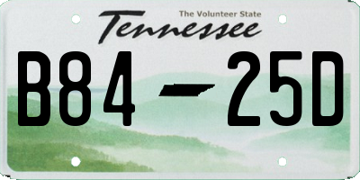 TN license plate B8425D