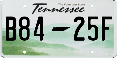 TN license plate B8425F