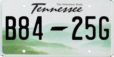 TN license plate B8425G
