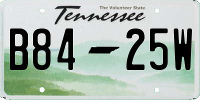 TN license plate B8425W