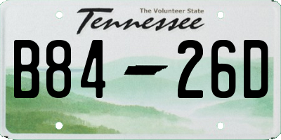 TN license plate B8426D