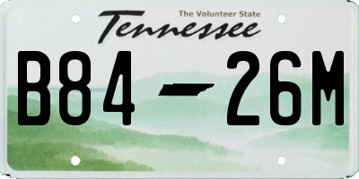 TN license plate B8426M