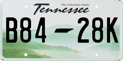 TN license plate B8428K
