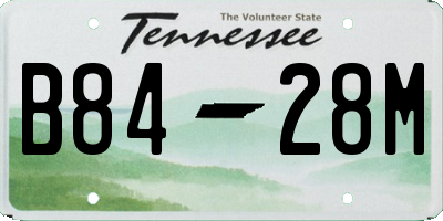 TN license plate B8428M