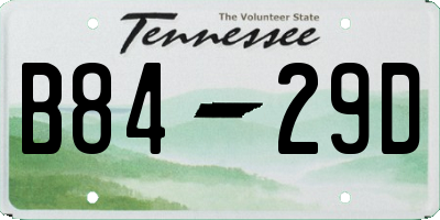 TN license plate B8429D