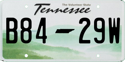 TN license plate B8429W