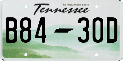 TN license plate B8430D