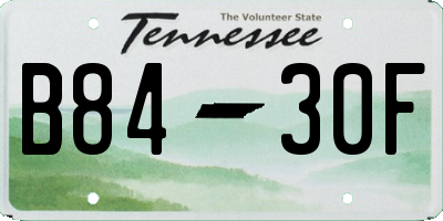 TN license plate B8430F