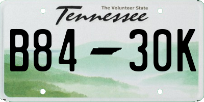 TN license plate B8430K